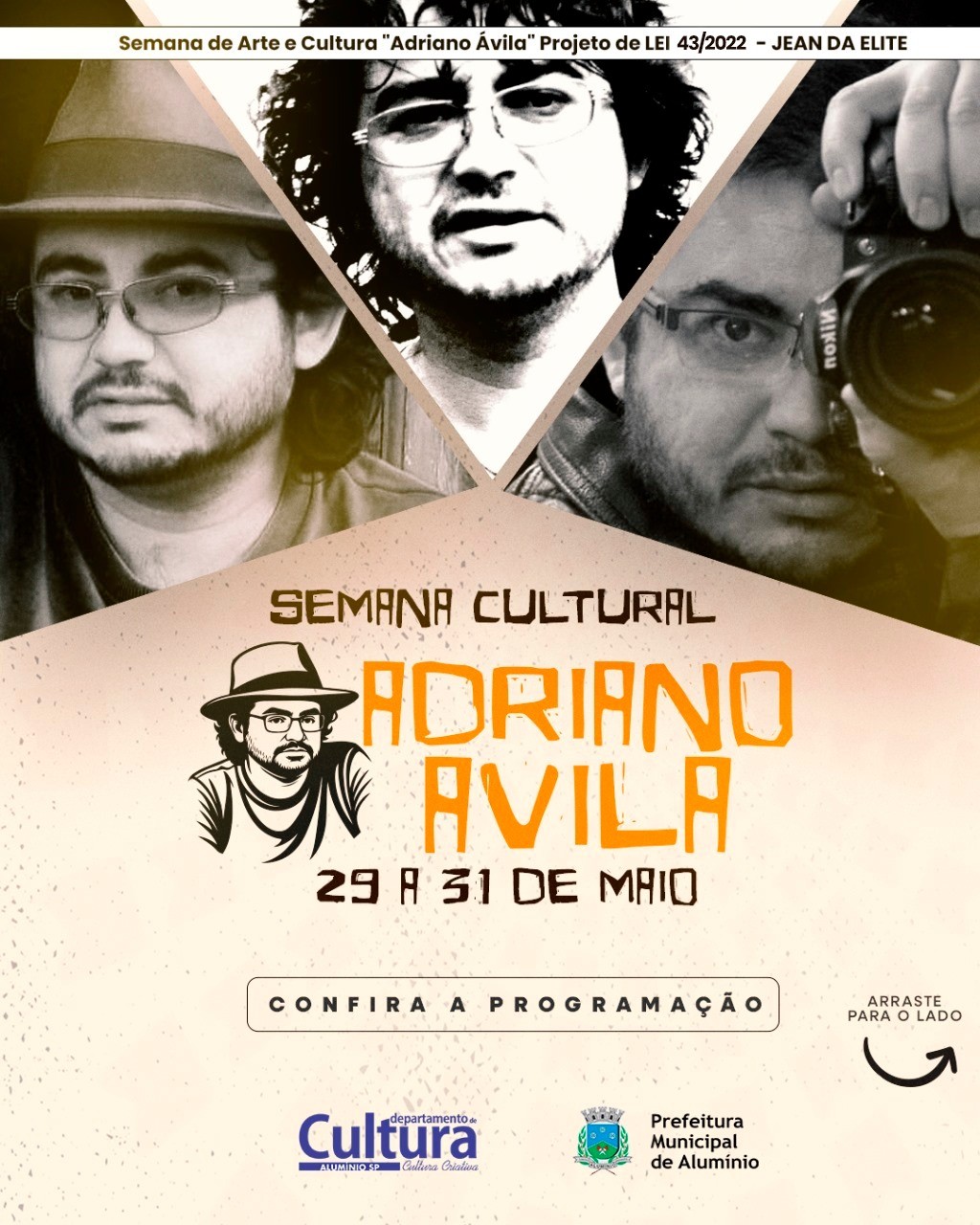 CONFIRA A PROGRAMAÇÃO DA SEMANA CULTURAL ADRIANO ÁVILA